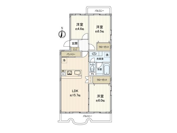 磯子レインボーハイツ 3-2号棟 間取図(平面図) 磯子レインボーハイツ 3-2号棟 間取図(平面図)