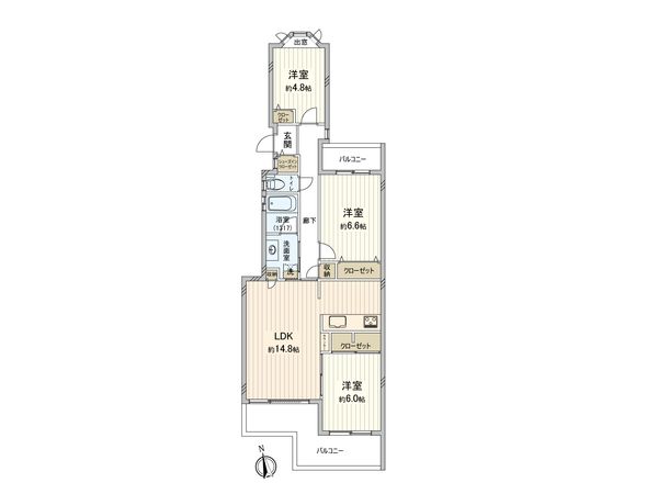 マンション上大岡台 C棟 間取図(平面図) 間取図(平面図)