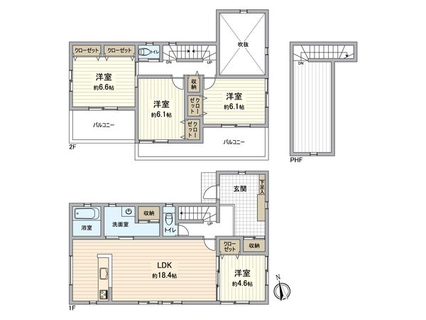 金沢区釜利谷西6丁目 土地 建物プラン例 (間取り図) 建物プラン例 (間取り図)