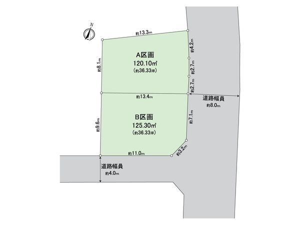 金沢区富岡西2丁目土地 A区画 区画図