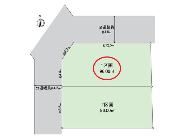 金沢区能見台通 土地 1区画 区画図