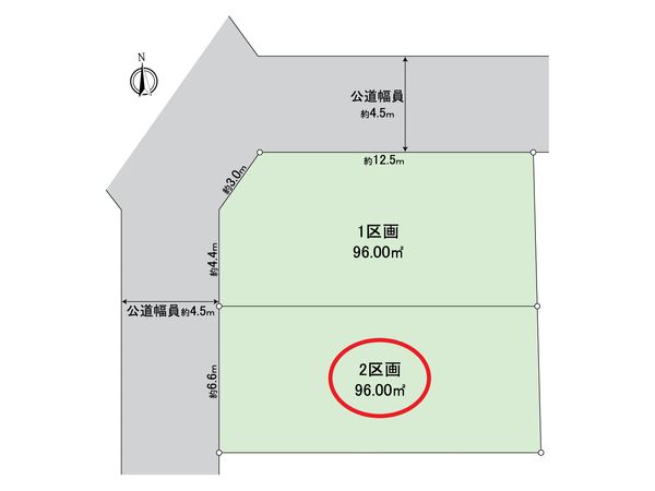 金沢区能見台通 土地 2区画 区画図