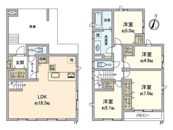 金沢区六浦3丁目 新築戸建 1号棟 間取図(平面図)