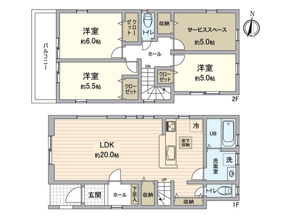 金沢区六浦南1丁目新築戸建 1号棟 間取図(平面図) 金沢区六浦南1丁目新築戸建 1号棟 間取図(平面図)