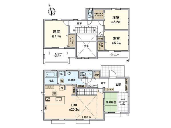 金沢区釜利谷西1丁目 新築戸建 間取図(平面図) 金沢区釜利谷西1丁目 新築戸建 間取図(平面図)
