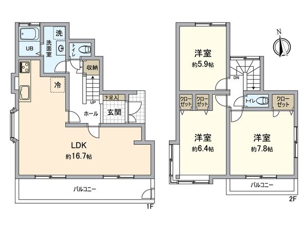 金沢区釜利谷東3丁目 戸建 間取図(平面図) 金沢区釜利谷東3丁目 戸建 間取図(平面図)