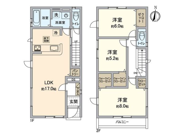 金沢区釜利谷南2丁目 新築戸建 間取図(平面図) 金沢区釜利谷南2丁目 新築戸建 間取図(平面図)