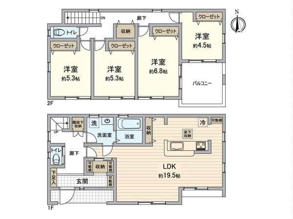 金沢区高舟台2丁目 新築戸建 2号棟 間取図(平面図) 金沢区高舟台2丁目 新築戸建 2号棟 間取図(平面図)
