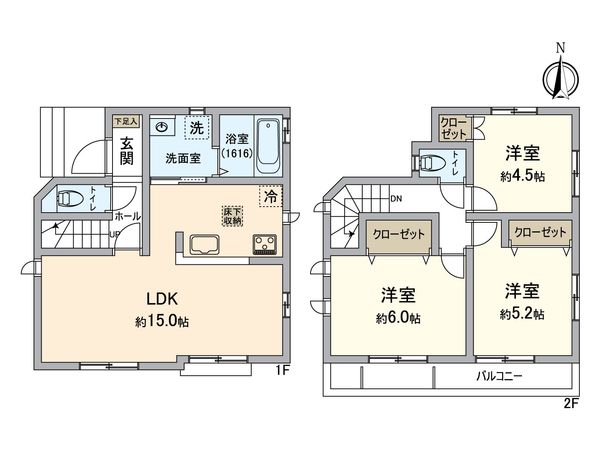 岩戸4丁目 新築戸建 A号棟 間取図(平面図)