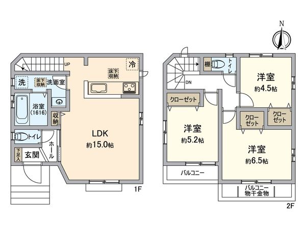 岩戸4丁目 新築戸建 B号棟 間取図(平面図)