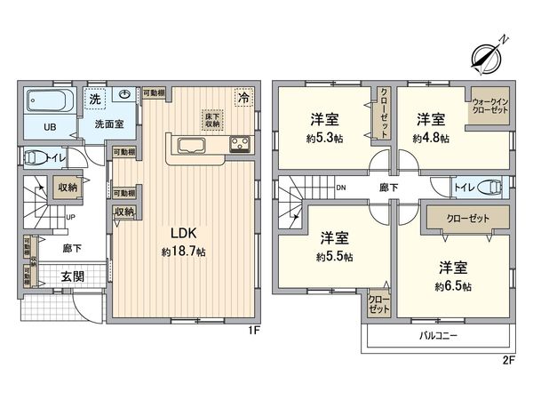金沢区柳町新築戸建 2号棟 間取図(平面図) 金沢区柳町新築戸建 2号棟 間取図(平面図)