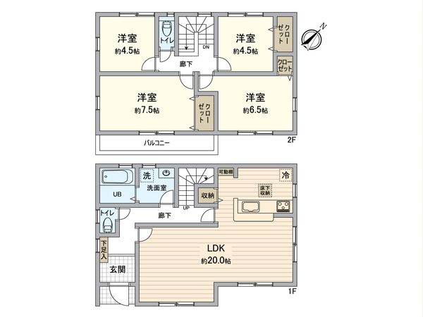 金沢区柳町新築戸建 3号棟 間取図(平面図) 金沢区柳町新築戸建 3号棟 間取図(平面図)