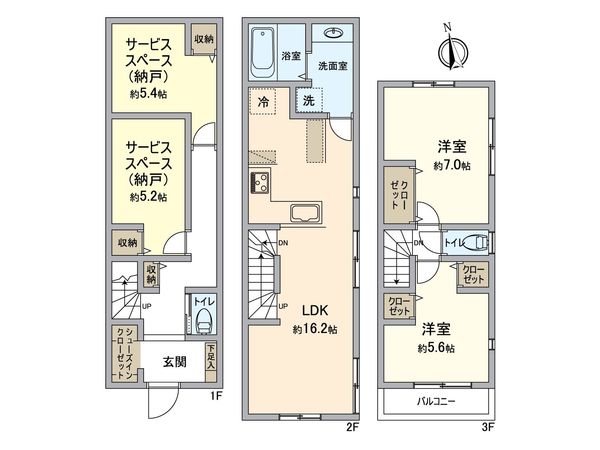 金沢区富岡東6丁目新築戸建 1号棟 間取図(平面図)