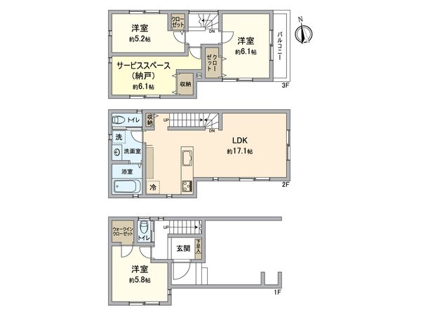 金沢区富岡東6丁目新築戸建 2号棟 間取図(平面図)