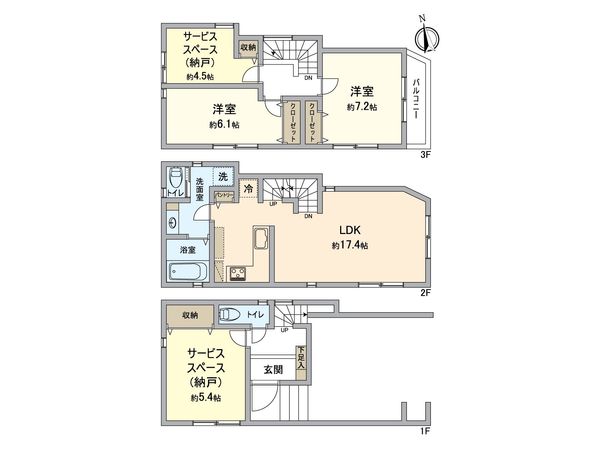 金沢区富岡東6丁目新築戸建 3号棟 間取図(平面図)