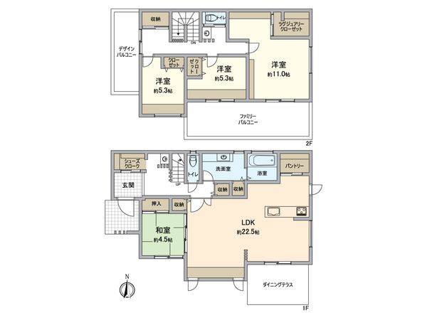 金沢区釜利谷西3丁目 新築戸建 間取図(平面図)