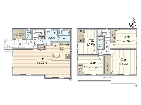 磯子区杉田6丁目新築戸建 1号棟 間取図(平面図)