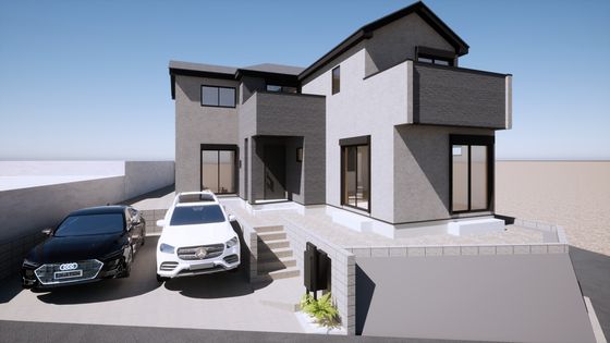 金沢区富岡西1丁目 新築戸建 A棟 外観パース図