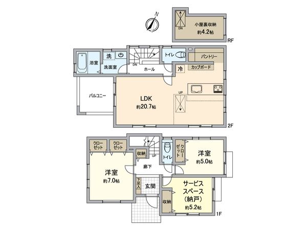 金沢区富岡西1丁目新築戸建 A号棟 間取図(平面図)