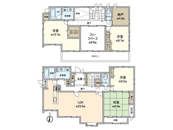 金沢区能見台5丁目(中古戸建) 間取図(平面図) 金沢区能見台5丁目(中古戸建) 間取図(平面図)