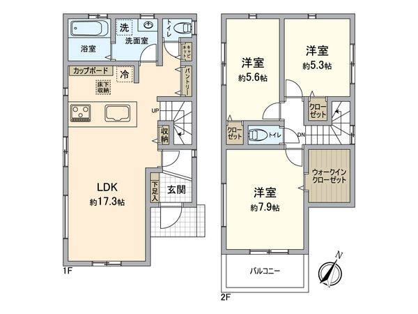 金沢区柳町(新築2号棟) 間取図(平面図) 金沢区柳町(新築2号棟) 間取図(平面図)