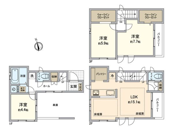 金沢区町屋町(新築A号棟) 間取図(平面図) 金沢区町屋町(新築A号棟) 間取図(平面図)