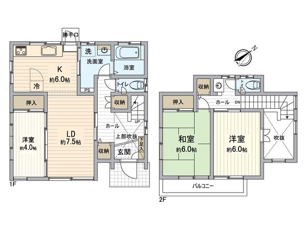 金沢区釜利谷西1丁目(戸建) 間取図(平面図) 金沢区釜利谷西1丁目(戸建) 間取図(平面図)