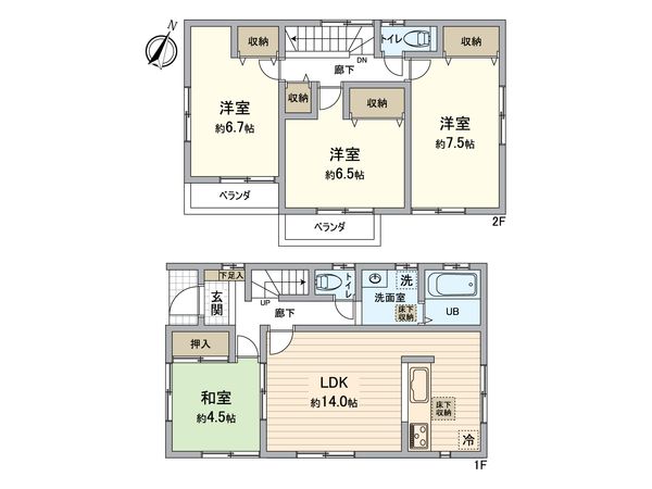 金沢区六浦東1丁目(戸建) 間取図(平面図) 金沢区六浦東1丁目(戸建) 間取図(平面図)