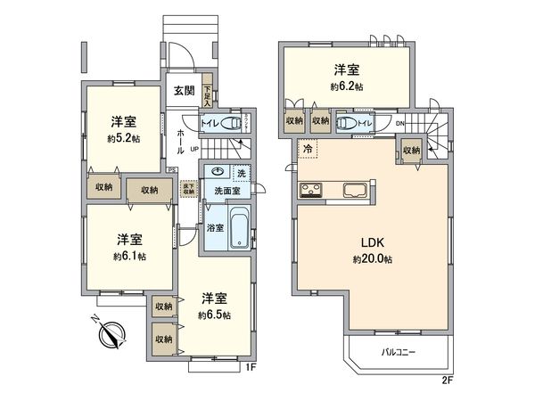金沢区六浦南2丁目(新築) 間取図(平面図) 金沢区六浦南2丁目(新築) 間取図(平面図)