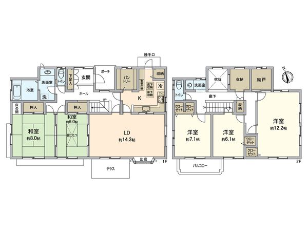 金沢区能見台2丁目(戸建) 間取図(平面図) 金沢区能見台2丁目(戸建) 間取図(平面図)