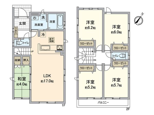 金沢区釜利谷東6丁目(新築2号棟) 間取図(平面図) 金沢区釜利谷東6丁目(新築2号棟) 間取図(平面図)