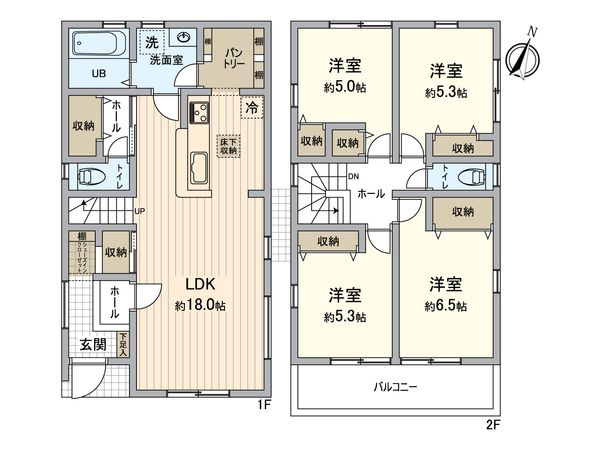 金沢区富岡西2丁目(新築2号棟) 間取図(平面図) 金沢区富岡西2丁目(新築2号棟) 間取図(平面図)