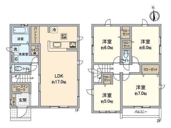 金沢区野島町(新築2号棟) 間取図(平面図) 金沢区野島町(新築2号棟) 間取図(平面図)