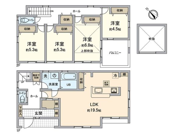 磯子区杉田7丁目(新築) 間取図(平面図) 磯子区杉田7丁目(新築) 間取図(平面図)