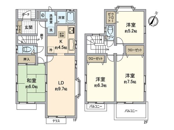 金沢区富岡西1丁目(戸建) 間取図(平面図) 金沢区富岡西1丁目(戸建) 間取図(平面図)
