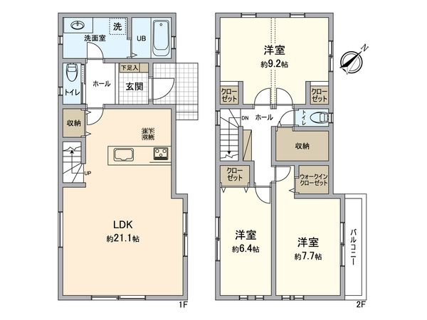 金沢区能見台1丁目(新築) 間取図(平面図) 金沢区能見台1丁目(新築) 間取図(平面図)
