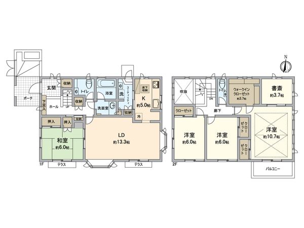 金沢区能見台5丁目(戸建) 間取図(平面図) 金沢区能見台5丁目(戸建) 間取図(平面図)