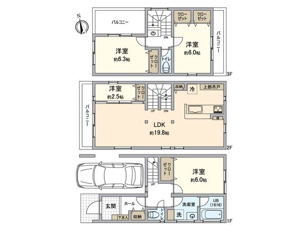 金沢区富岡西7丁目(新築) 間取図(平面図) 金沢区富岡西7丁目(新築) 間取図(平面図)
