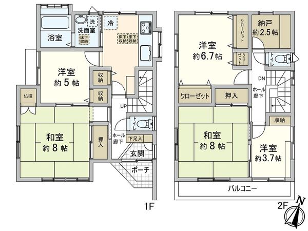 平作5丁目 戸建 間取図(平面図) 平作5丁目 戸建 間取図(平面図)