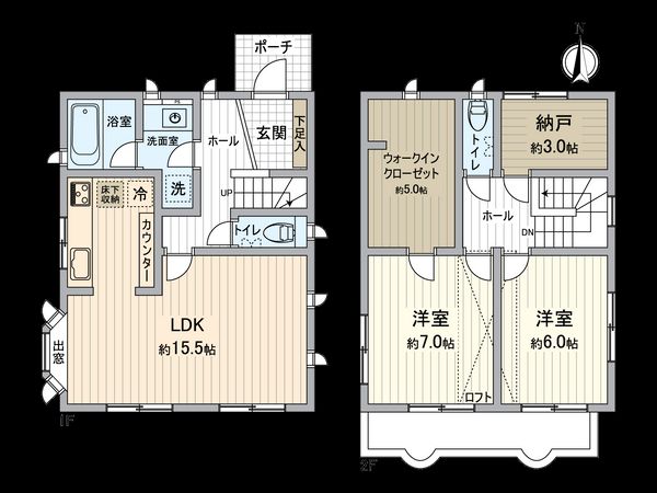 吉井1丁目 戸建 間取図(平面図) 吉井1丁目 戸建 間取図(平面図)