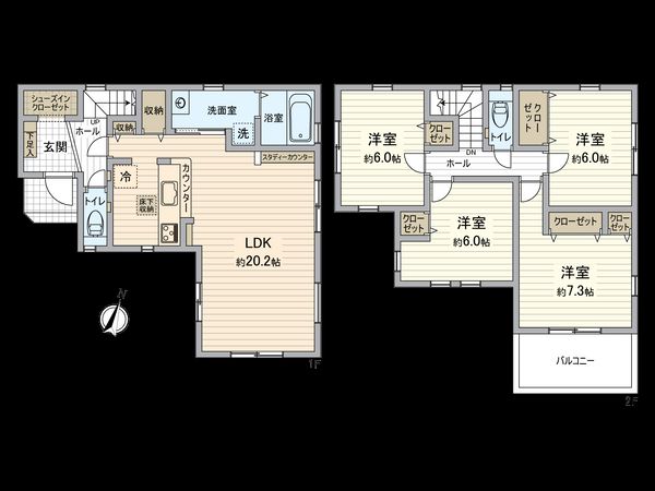 湘南鷹取5丁目新築戸建 間取図(平面図)