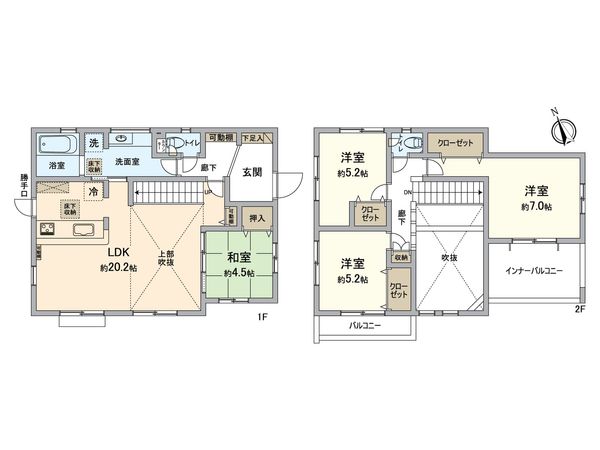 金沢区高舟台2丁目(新築) 間取図(平面図) 金沢区高舟台2丁目(新築) 間取図(平面図)