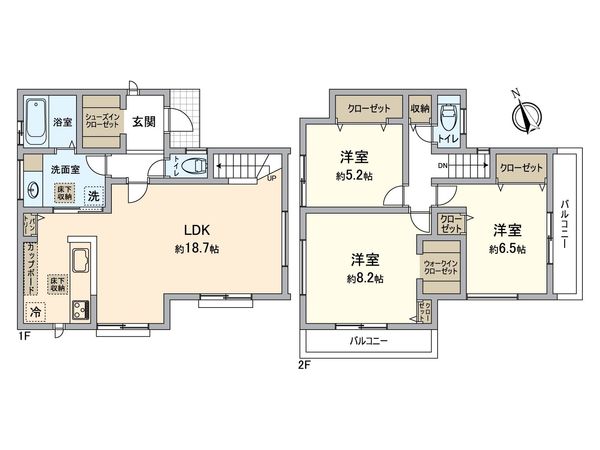 高舟台2丁目新築戸建 A号棟 間取図(平面図) 高舟台2丁目新築戸建 A号棟 間取図(平面図)