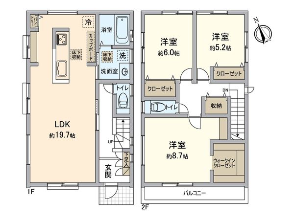 高舟台2丁目新築戸建 C号棟 間取図(平面図) 高舟台2丁目新築戸建 C号棟 間取図(平面図)