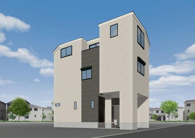 平潟町新築戸建 A号棟 外観パース図 平潟町新築戸建 A号棟 外観パース図