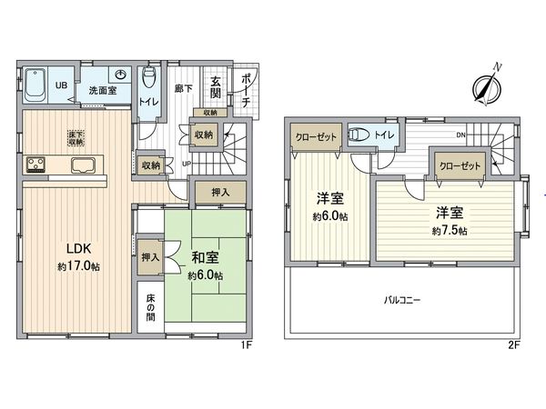金沢区六浦5丁目(戸建) 間取図(平面図) 金沢区六浦5丁目(戸建) 間取図(平面図)