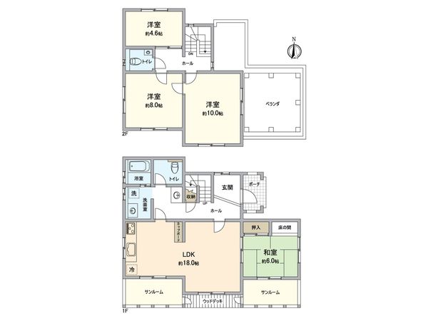 金沢区釜利谷南4丁目 戸建 間取図(平面図) 金沢区釜利谷南4丁目 戸建 間取図(平面図)