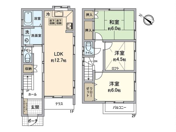 乙舳町 戸建 間取図(平面図) 間取図(平面図)