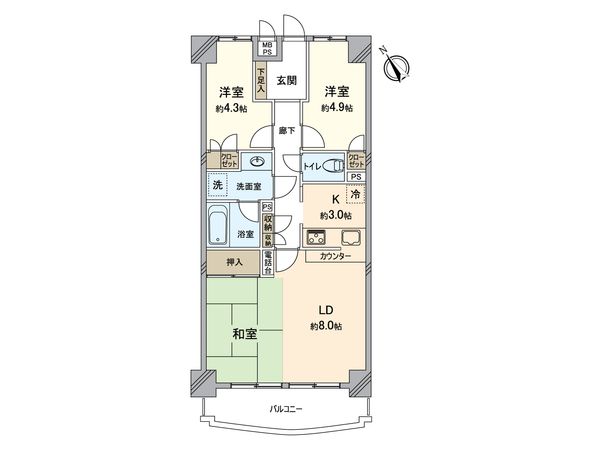 ライオンズマンション久里浜海岸 間取図(平面図) ライオンズマンション久里浜海岸 間取図(平面図)