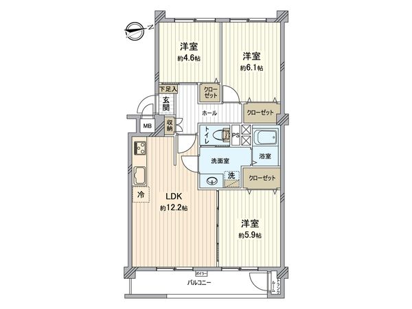 富岡シーサイドコーポ M棟 間取図(平面図) 富岡シーサイドコーポ M棟 間取図(平面図)